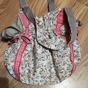 Floral Pink and Tan Women's Bag